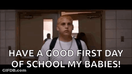 Man Says Good First Day School My Babies GIF