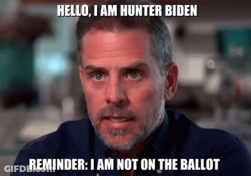 Man Says Hunter Biden Reminder Not On Ballot GIF