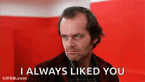 Man Says I Always Liked You Red Background GIF