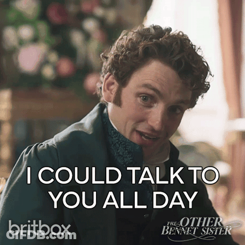 Man Says I Could Talk To You All Day In Britbox Ad GIF