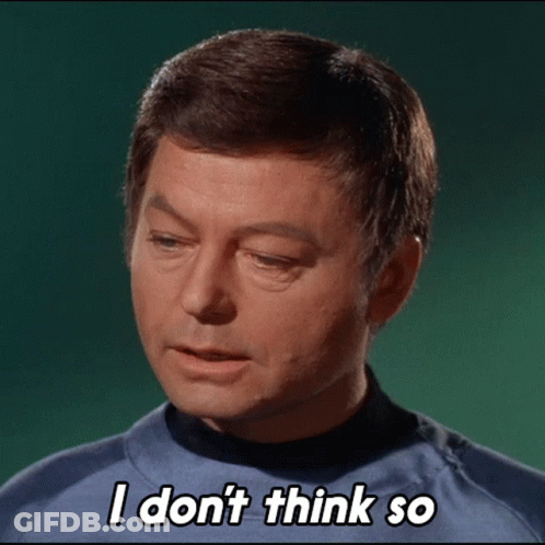 Man Says I Don't Think So On Green Background GIF