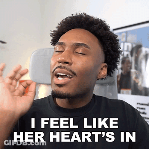 Man Says I Feel Like Her Heart's In While Sitting In Chair GIF
