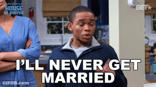 Man Says I'll Never Get Married With Woman Behind Him GIF