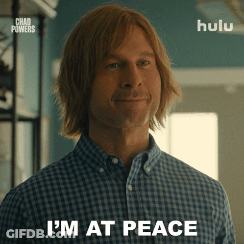 Man Says I'm At Peace In Hulu Ad GIF