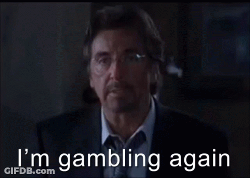 Man Says I'm Gambling Again In Dark Room GIF