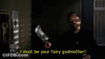 Man Says I Must Be Your Fairy Godmother In Dark Room GIF