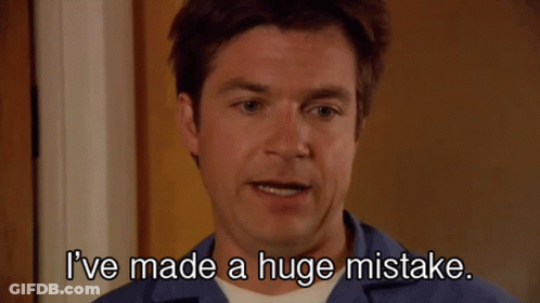 Man Says I've Made A Huge Mistake In Front Of Door GIF