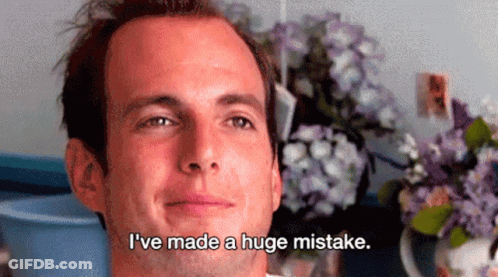 Man Says I've Made A Huge Mistake In Front Of Flowers GIF