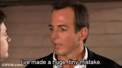 Man Says I've Made A Huge Tiny Mistake Talking To Another Man GIF