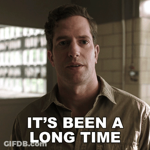 Man Says It's Been A Long Time In Dark Room GIF