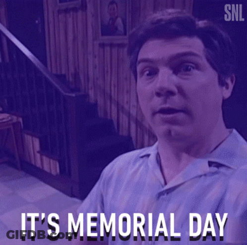 Man Says It's Memorial Day In SNL Advertisement GIF