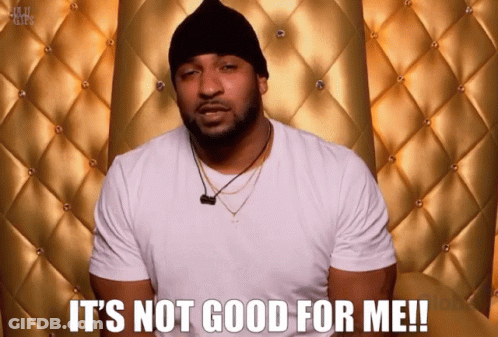 Man Says It's Not Good For Me Gold Backdrop GIF