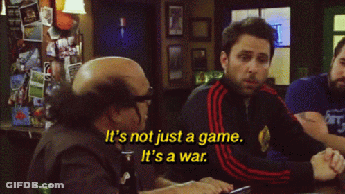 Man Says It's Not Just A Game It's A War In A Bar GIF