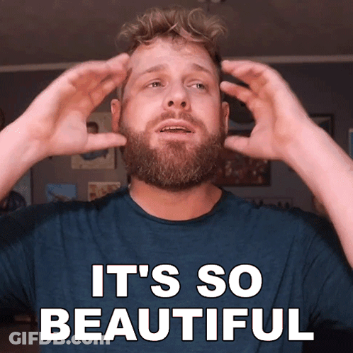 Man Says It's So Beautiful With Hands On Head GIF