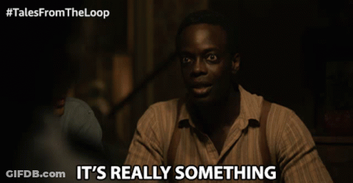 Man Says Its Really Something In Front Of Staircase GIF