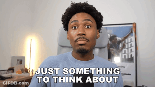 Man Says Just Something To Think About In Office Chair GIF