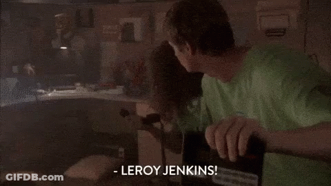 Man Says Leroy Jenkins Smoke Ceiling GIF