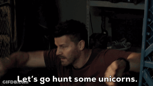 Man Says Let's Go Hunt Some Unicorns GIF
