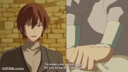 Man Says Make Your Vessel Larger To Become Stronger Next To Woman Holding Hand GIF