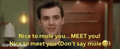 Man Says Nice To Mole You Meet You GIF