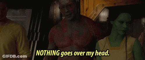 Man Says Nothing Goes Over My Head Next To Woman GIF