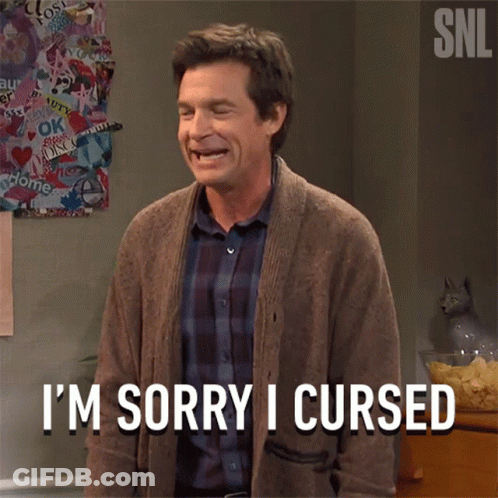 Man Says Sorry I Cursed In Front Of Collage Of Pictures GIF