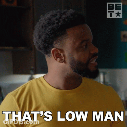 Man Says That's Low In Yellow Shirt GIF