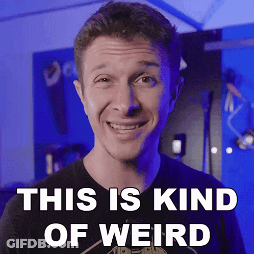 Man Says This Is Kind Of Weird In Front Of Blue Background GIF