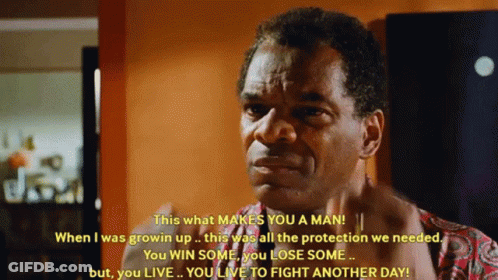 Man Says This What Makes You A Man When I Was Grown Up This Was All The Protection We Needed GIF