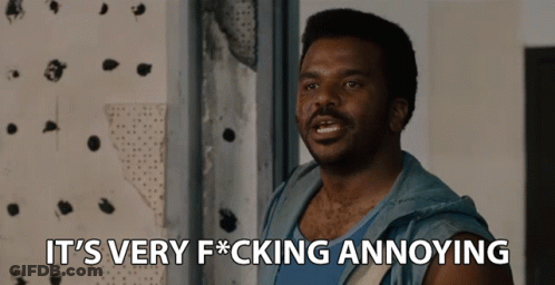 Man Says Very F*cking Annoying By Bullet Hole Wall GIF