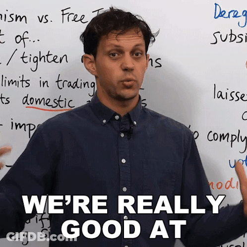 Man Says We're Really Good At In Front Of Whiteboard GIF