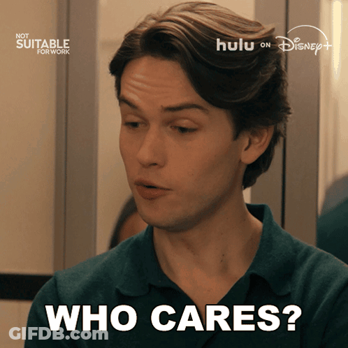 Man Says Who Cares At Mirror GIF
