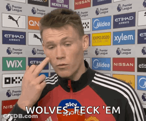 Man Says Wolves Fleck 'Em Ad Wall GIF