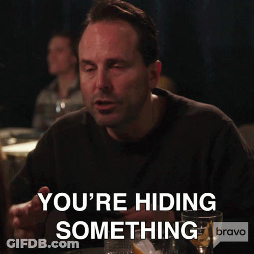 Man Says You're Hiding Something In Bravo Ad GIF