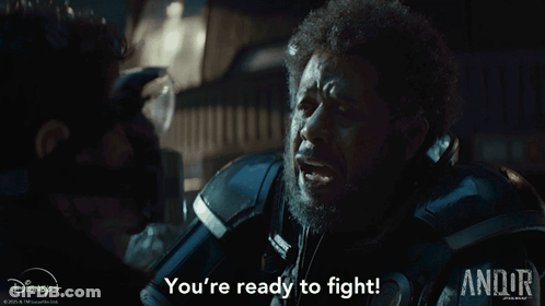 Man Says You're Ready To Fight In Disney+ Ad GIF