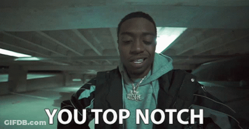 Man Says You Top Notch In Dark Parking Garage GIF