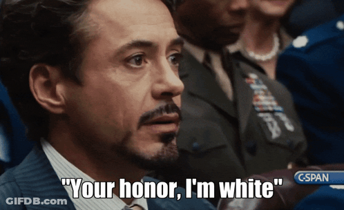 Man Says Your Honor I'm White In Front Of C-SPAN Logo GIF