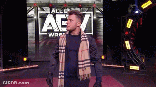 Man Scarf All Elite Wrestling Sign GIF