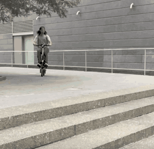 Man Scooter Exhibition Riding Down The Stairs GIF