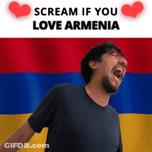 Man Screaming At Flag Scream If You Love Armenia GIF
