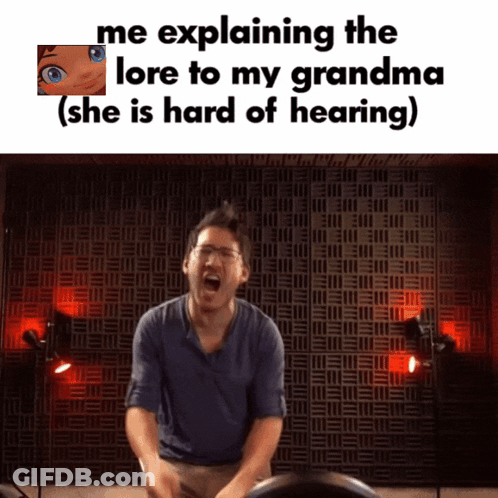 Man Screaming Explaining Lore To Hard Of Hearing Grandma GIF