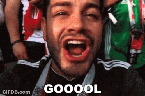 Man Screaming Goool GIF