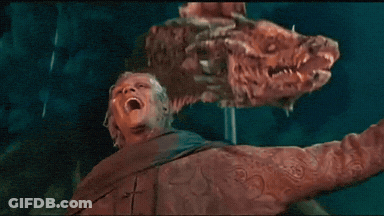 Man Screaming Holding Dragon On Back GIF