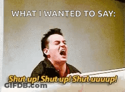 Man Screaming Holding Onto Couch Shut Up GIF