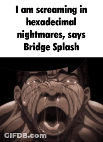 Man Screaming I Am Screaming In Hexadecimal Nightmares Bridge Splash GIF