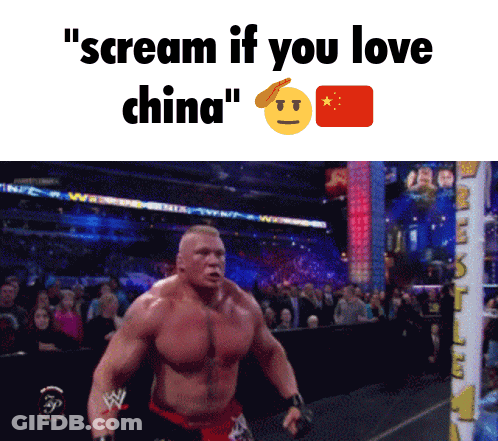 Man Screaming If You Love China GIF