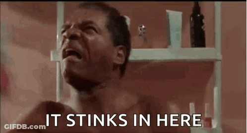 Man Screaming In Bathroom It Stinks In Here GIF