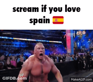Man Screaming In Crowd Saying Scream If You Love Spain GIF