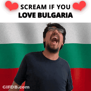 Man Screaming In Front Of Bulgarian Flag GIF