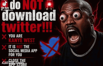 Man Screaming In Front Of Do Not Download Twitter Poster GIF